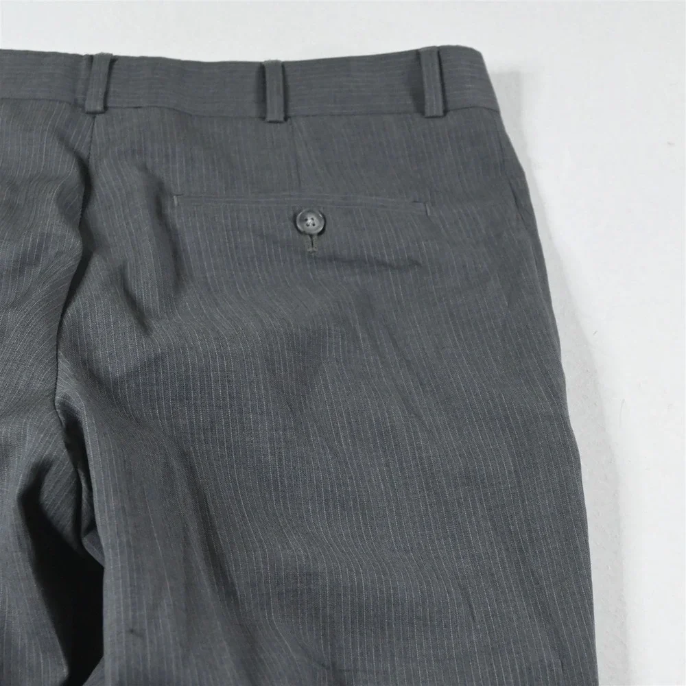Kenneth Cole 38S 32x30 Gray Striped 100% Wool Mens Jacket Pants Suit - Picture 11 of 12